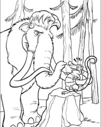 Ausmalbild Mammut kostenlos 3