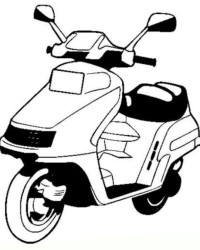 Ausmalbild Motorrad kostenlos 1
