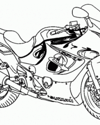 Ausmalbild Motorrad kostenlos 3