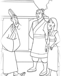 Ausmalbild Mulan kostenlos 3