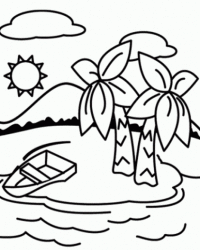 Ausmalbild Palme kostenlos 2
