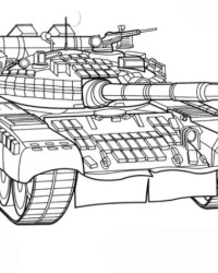 Ausmalbild Panzer kostenlos 1