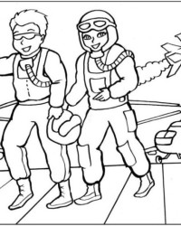 Ausmalbild Pilot kostenlos 1
