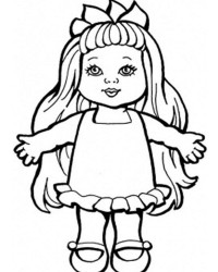 Ausmalbild Puppe kostenlos 1