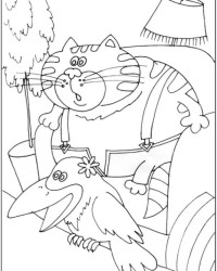 Ausmalbild Rabe kostenlos 2
