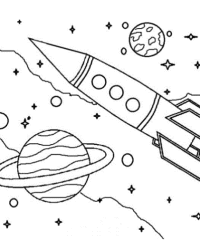 Ausmalbild Rakete kostenlos 1