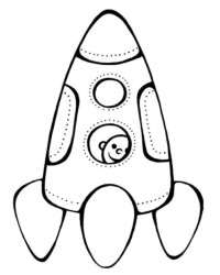 Ausmalbild Rakete kostenlos 2