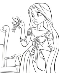 Ausmalbild Rapunzel kostenlos 2