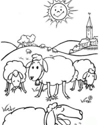 Ausmalbild Schaf kostenlos 3
