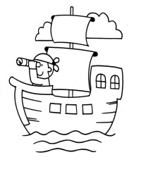 Ausmalbild Schiff kostenlos 6