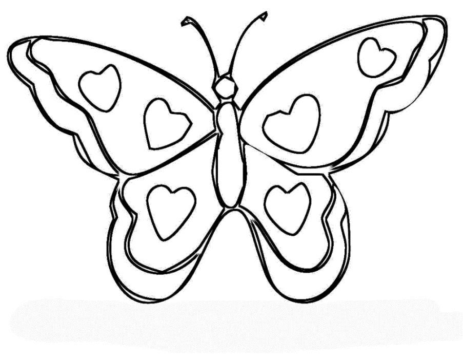 Ausmalbild Schmetterling kostenlos 2