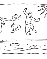 Ausmalbild Schwimmbad kostenlos 2