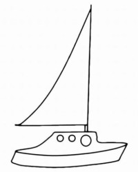 Ausmalbild Segelschiff kostenlos 2