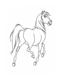Ausmalbild Spirit – Der wilde Mustang kostenlos 1