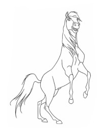 Ausmalbild Spirit – Der wilde Mustang kostenlos 2