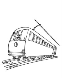 Ausmalbild Strassenbahn kostenlos 1