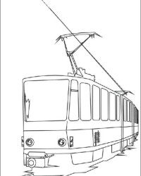 Ausmalbild Strassenbahn kostenlos 2