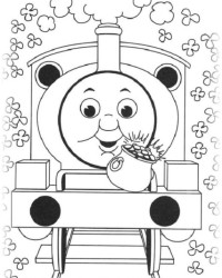 Ausmalbild Thomas, die kleine Lokomotive kostenlos 2