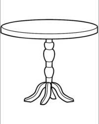 Ausmalbild Tisch kostenlos 1
