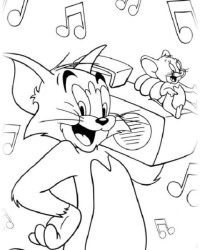 Ausmalbild Tom und Jerry kostenlos 1