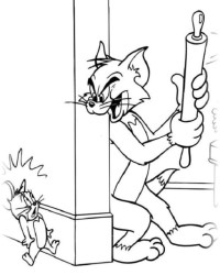 Ausmalbild Tom und Jerry kostenlos 2