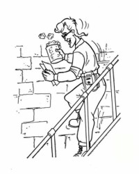 Ausmalbild Treppe Leiter kostenlos 2