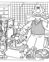 Ausmalbild Wallace und Gromit kostenlos 1