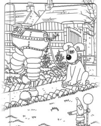 Ausmalbild Wallace und Gromit kostenlos 2