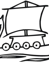 Ausmalbild Wikingerschiff kostenlos 1