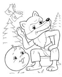 Ausmalbild Wolf kostenlos 3