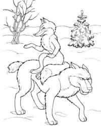 Ausmalbild Wolf kostenlos 5