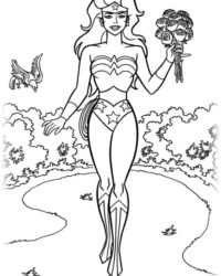 Ausmalbild Wonder Woman kostenlos 3