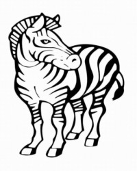Ausmalbild Zebra kostenlos 1