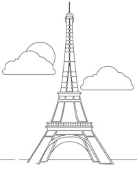 Ausmalbild eiffelturm kostenlos 1